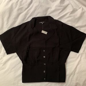 Madewell black button-down top